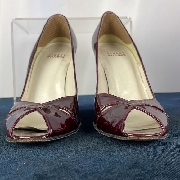 Stuart Weitzman Burgundy Patent Wedges - Picture 4 of 7